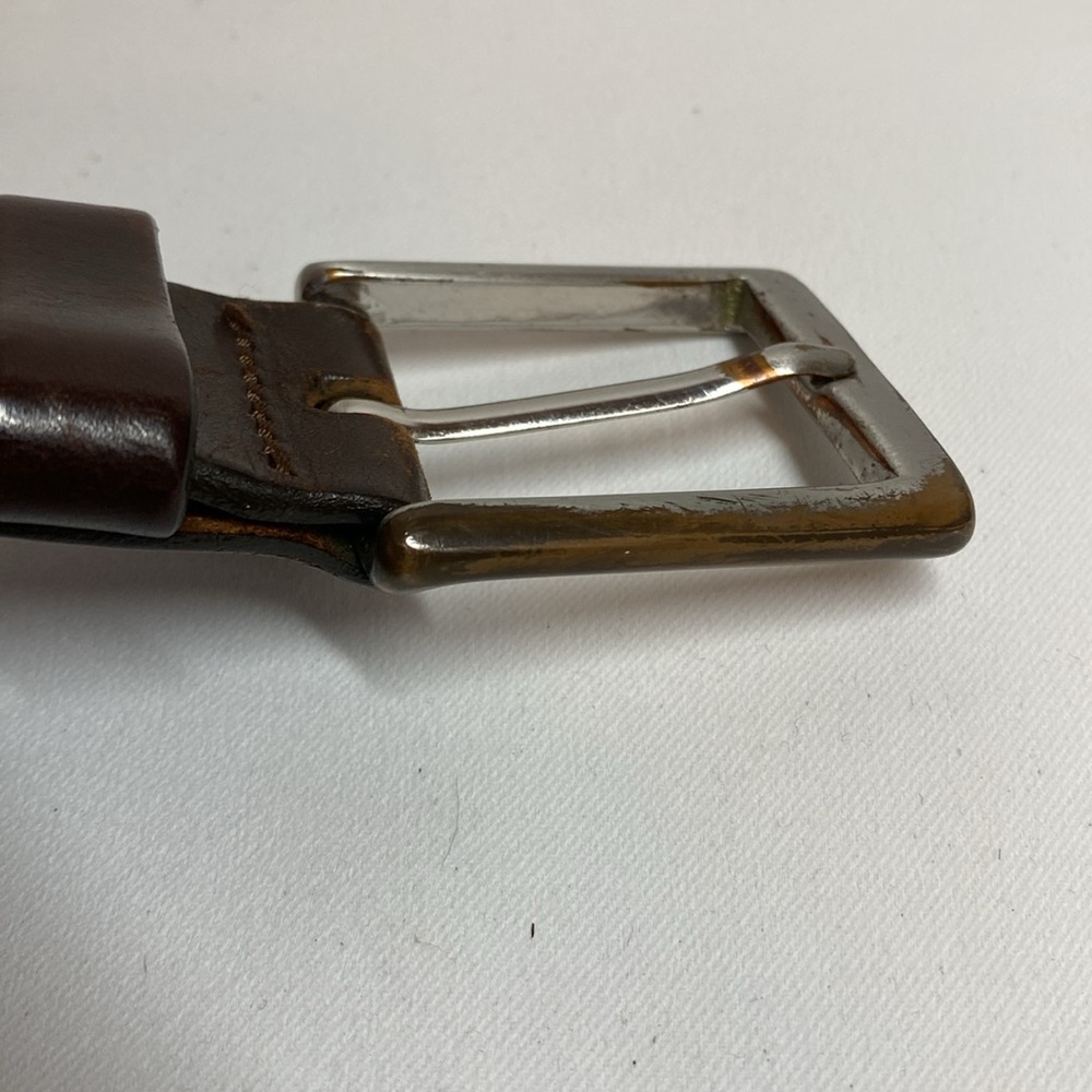Banana Republic Brown Leather Belt with Silvertone Buckle Size 38 - Picture 2 of 8